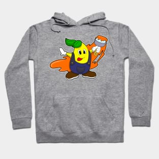 Pear as Painter with Paint brush Hoodie